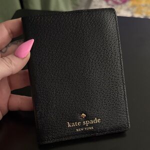 Kate Spade Black Textured Passport Cover